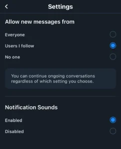 Bluesky DM Settings